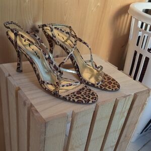 Nina Leopard Print Strappy Heels